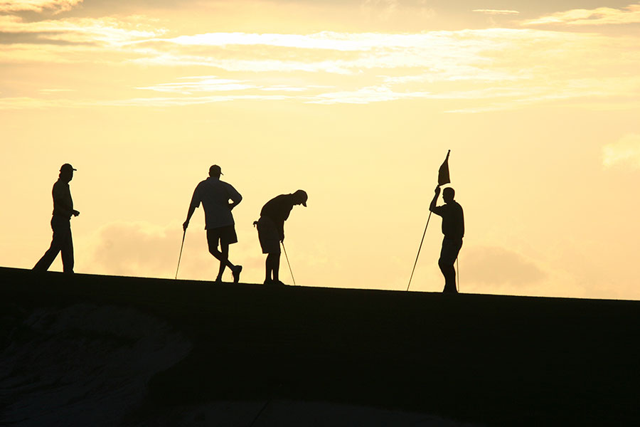 Golfers-at-Sunset